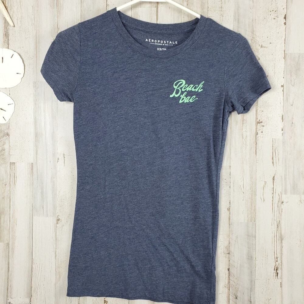 Aeropostale Beach Bae Tee Shirt Blue Size XS
